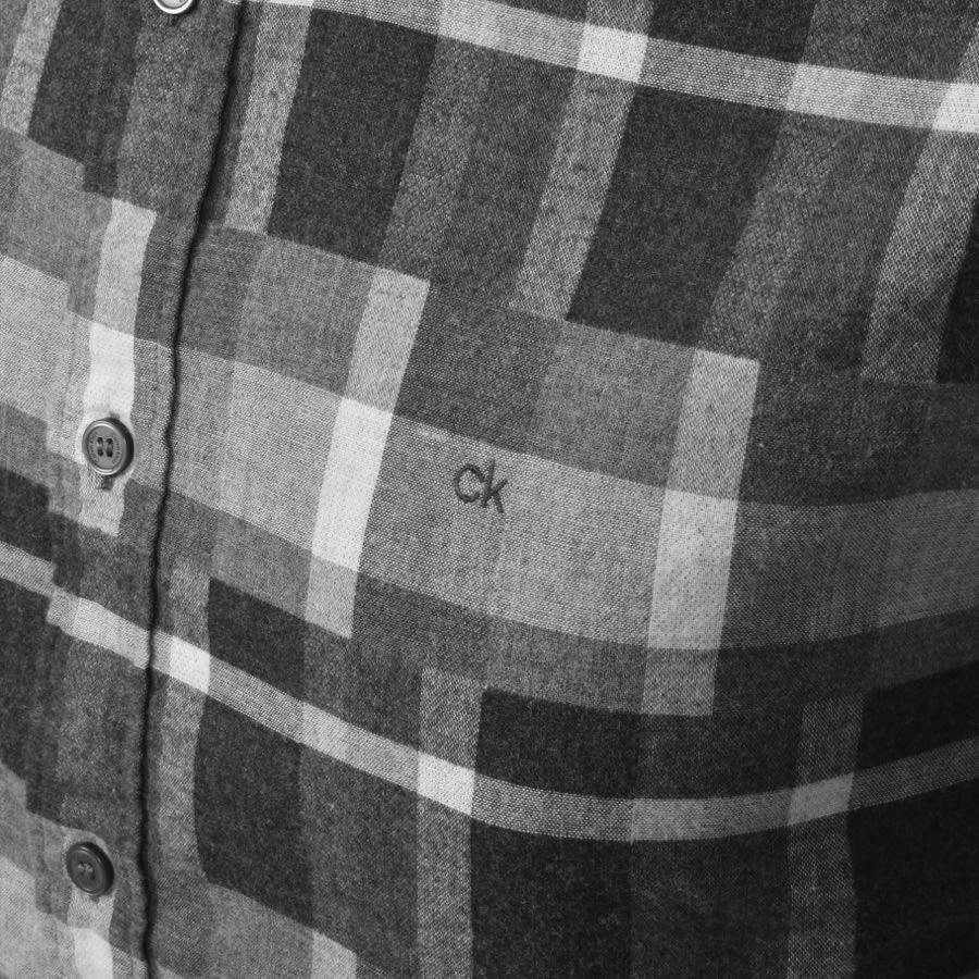 Alternative Image for ProductCalvin Klein Check Flannel Long Sleeved Shirt Grey3